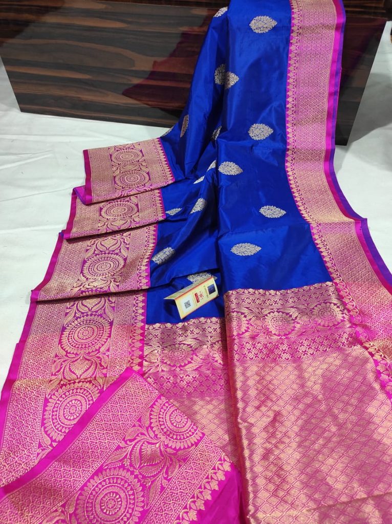 Order katan silk sarees with blouse - siri designer collections